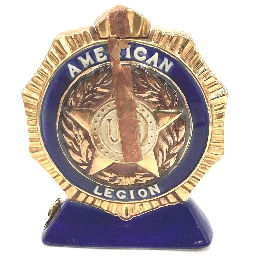 1977 Ezra Brooks‎ American Legion Decanter - Denver Colorado. 24k Gold Decor